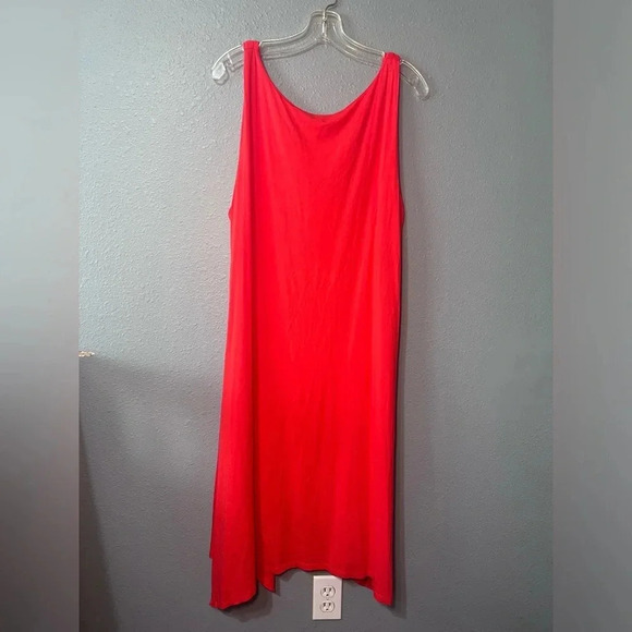 Eileen Fisher Women's Orange Lagenlook Sleeveless Stretch Casual Dress Sz MED - Picture 2 of 4
